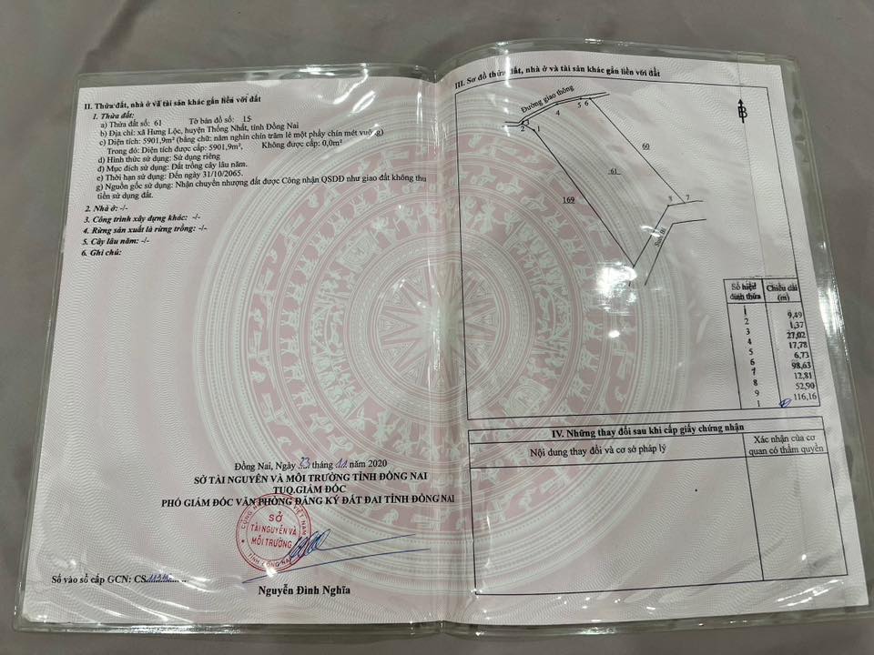 Bán đất vườn nghỉ dưỡng tại Cẩm Mỹ, Đồng Nai - Sổ đỏ chính chủ