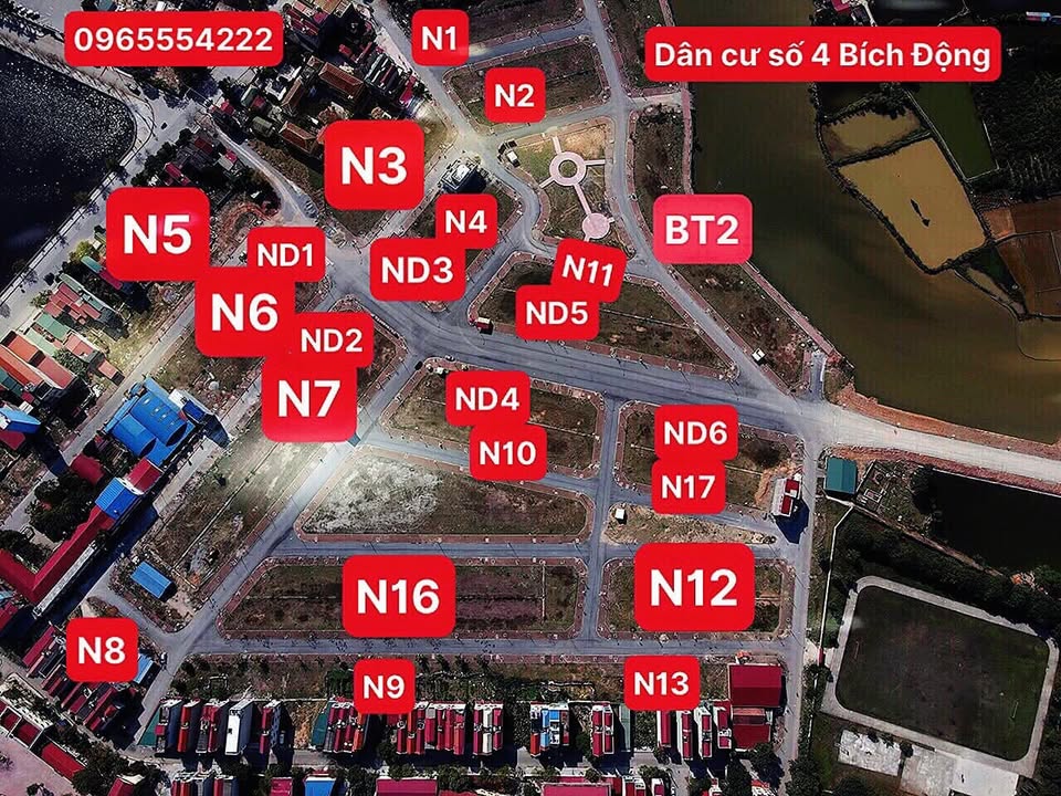 Bán lô đất trung tâm dân cư số 4 Bích Động, Thuận Thành, Bắc Ninh 92,5m2