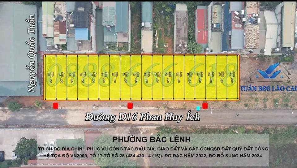 Bán đất nền 100m2 mặt tiền 5m tại Phan Huy Ích, Lào Cai