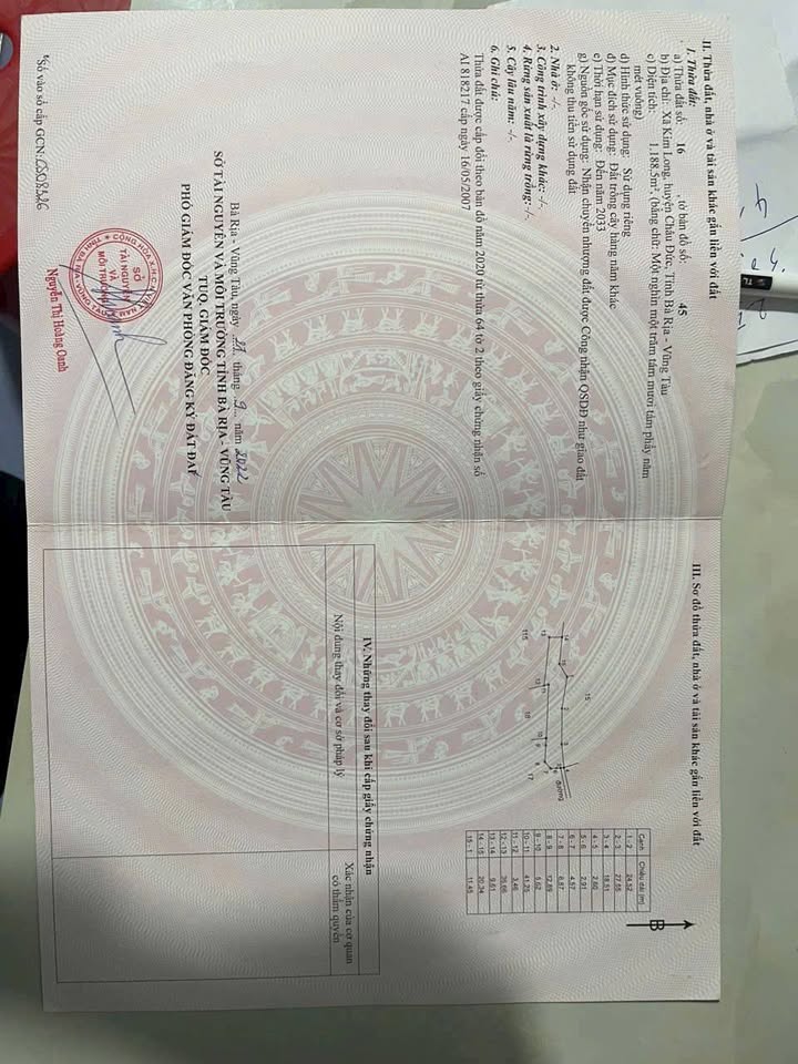 Mảnh đất Kim Long, Thành phố Hồ Chí Minh, rộng 1 sào 7, đang chờ chủ nhân