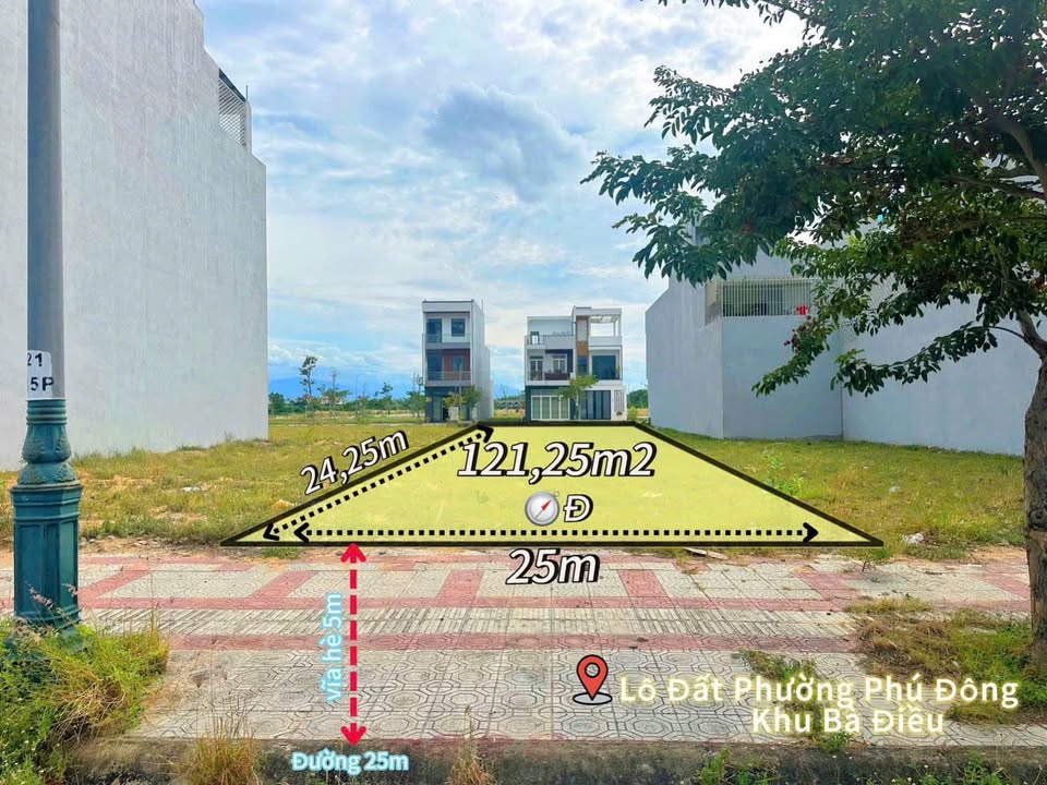 Đất Bà Điều, Phú Yên, diện tích 121m2, hướng Đông Bắc