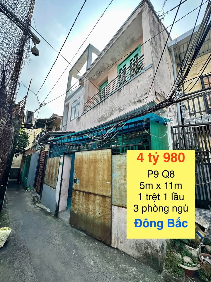 Nhà Hưng Phú Phường 9, Quận 8 55m2, 3 phòng ngủ, có phòng trệt, chỉ 4,98 tỷ