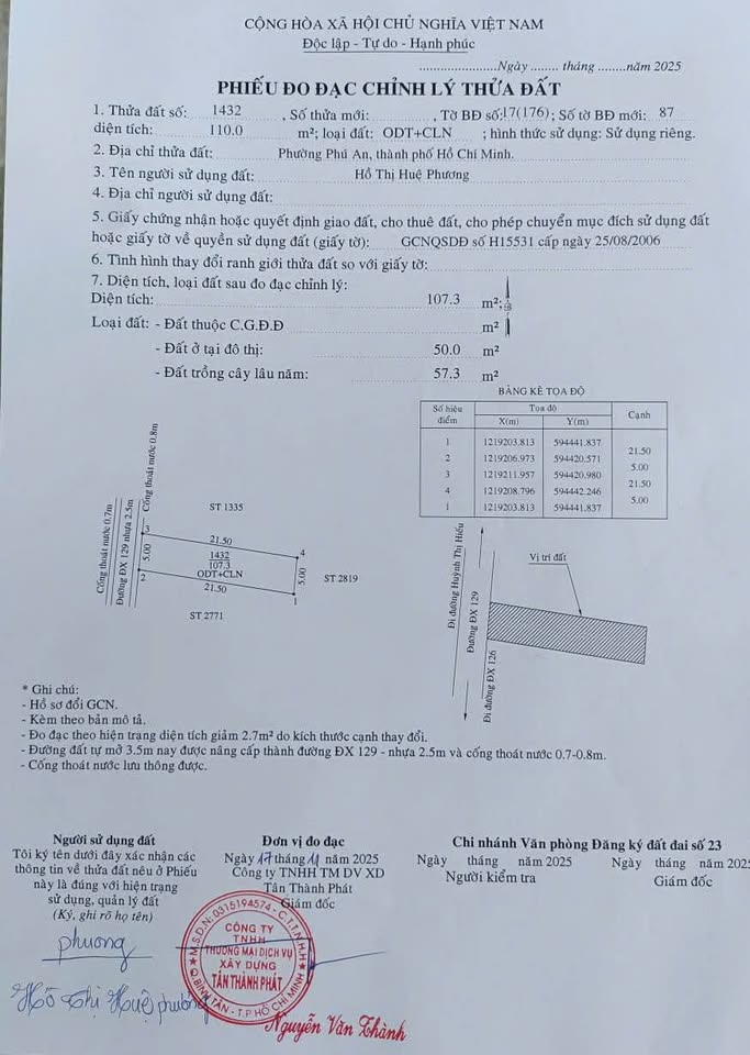 Bán đất mặt tiền đường nhựa DX129, Tân An, Thủ Dầu Một, Bình Dương