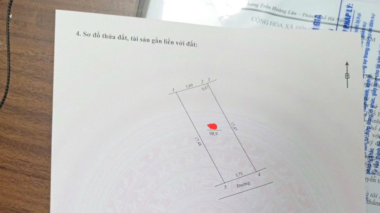 Đất vuông đẹp, nhỉnh 1 tỷ, 99m2, mặt tiền 5,75m, Đội Bình - Ứng Hòa, Hà Nội