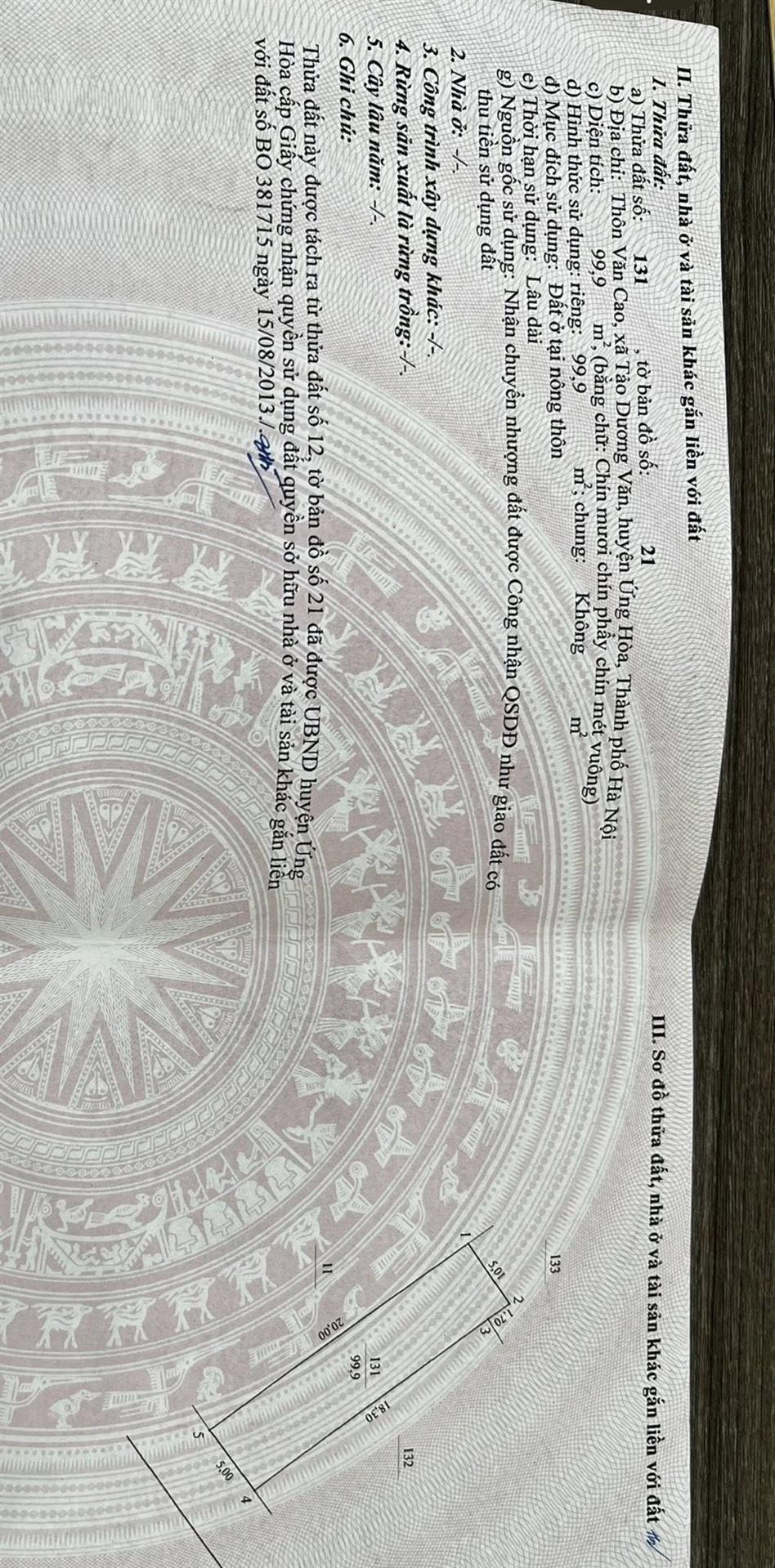 Đất vàng 99.9m² trung tâm Ứng Hòa - View hồ sen, tiềm năng sinh lời khủng