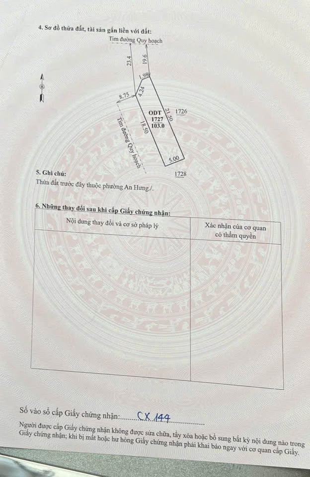 Bán đất đầu ve 103m2 tại Thanh Hóa, sổ đỏ riêng, xây dựng tự do