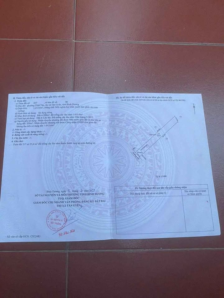 Bán đất Vĩnh Tân, Bình Dương - 2400m2, 2 sổ liền kề, thích hợp đầu tư