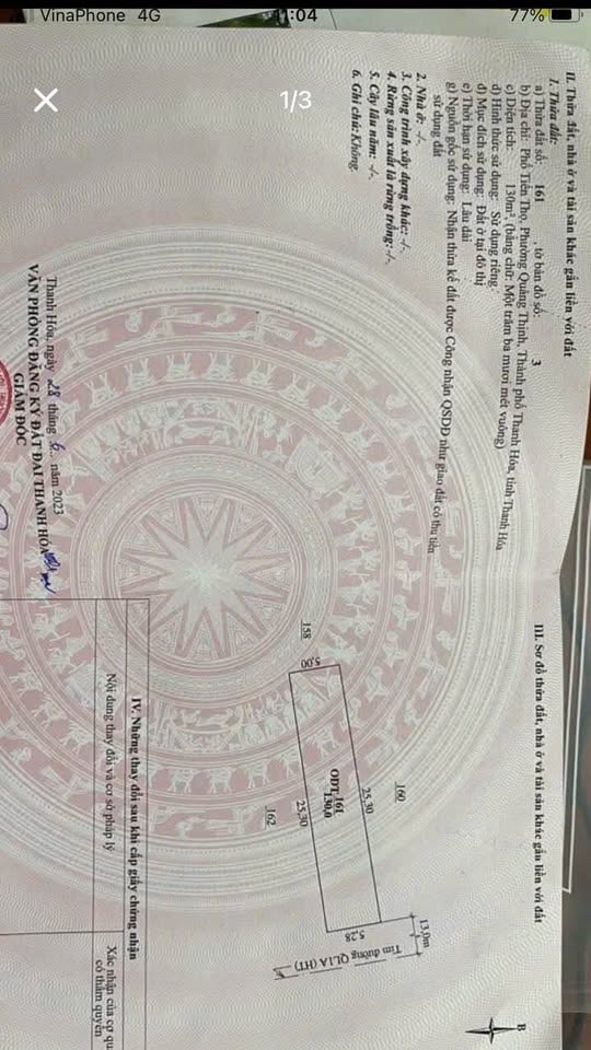 Bán đất mặt đường Quang Trung, Thanh Hóa, phù hợp kinh doanh buôn bán