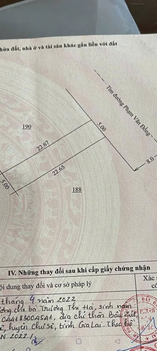 Mặt đường Phạm Văn Đồng, Chư Sê diện tích khủng, giá tốt