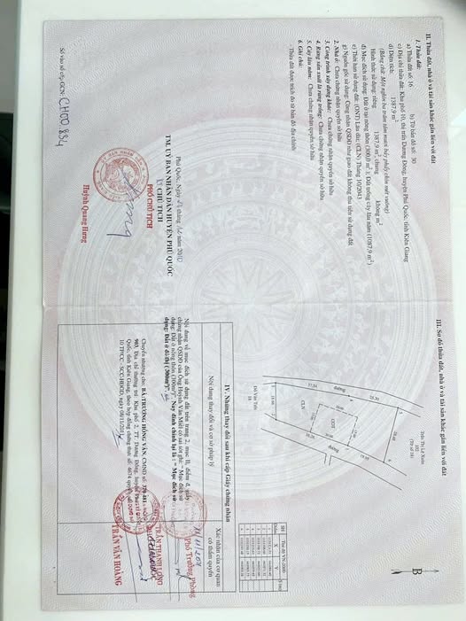 Bán đất 1387m2 mặt tiền rộng 60m, hai mặt tiền trước sau tại Phú Quốc