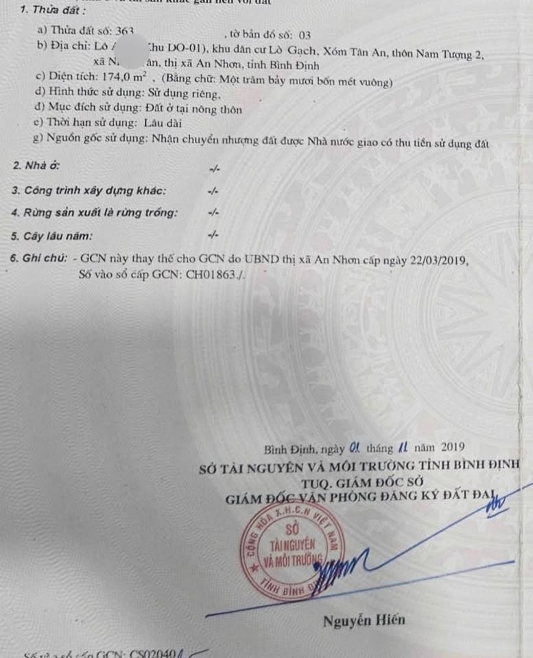 Đất An Nhơn Tây, 174m2, ngang 6m, giá chỉ nhỉnh 7 tỷ