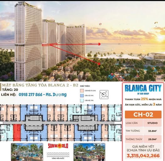 Studio Sun World Vũng Tàu view biển cực phẩm, giá đầu tư