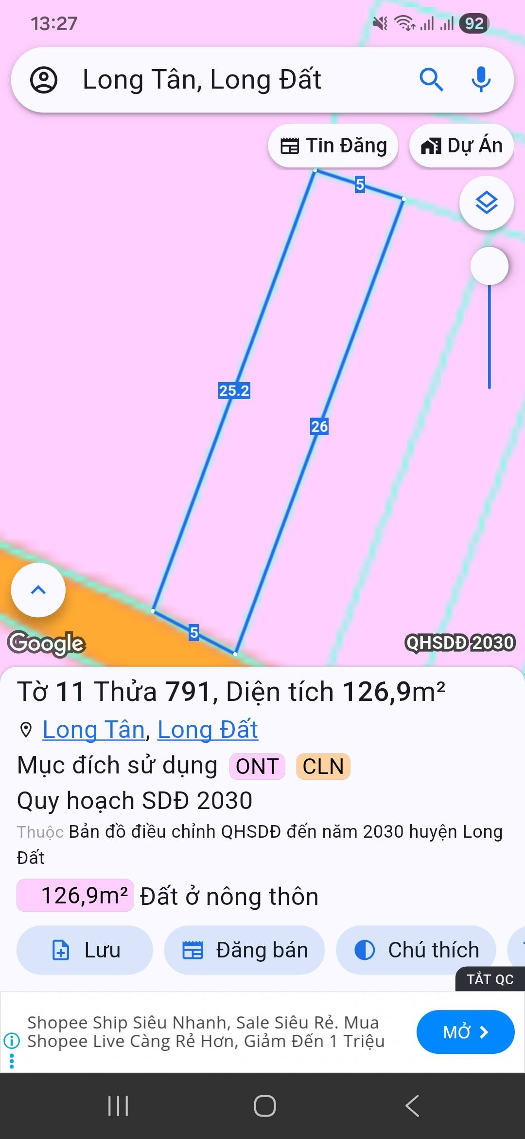 Đất Long Tân Đất Đỏ giá sập sàn view núi siêu đỉnh, chốt liền tay