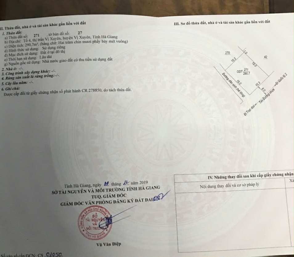 Bán đất 2 mặt tiền 291m² Vị Xuyên, Hà Giang - Gần QL2