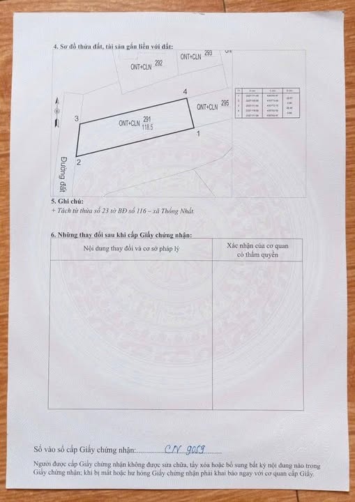 Bán đất mặt tiền 6m tại Thống Nhất, gần trung tâm hành chính tỉnh, giá 650 triệu