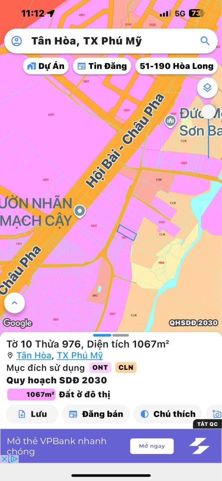 Bán gấp lô đất vàng Phú Mỹ - ngang 20m vuông vức, sổ đỏ thổ cư