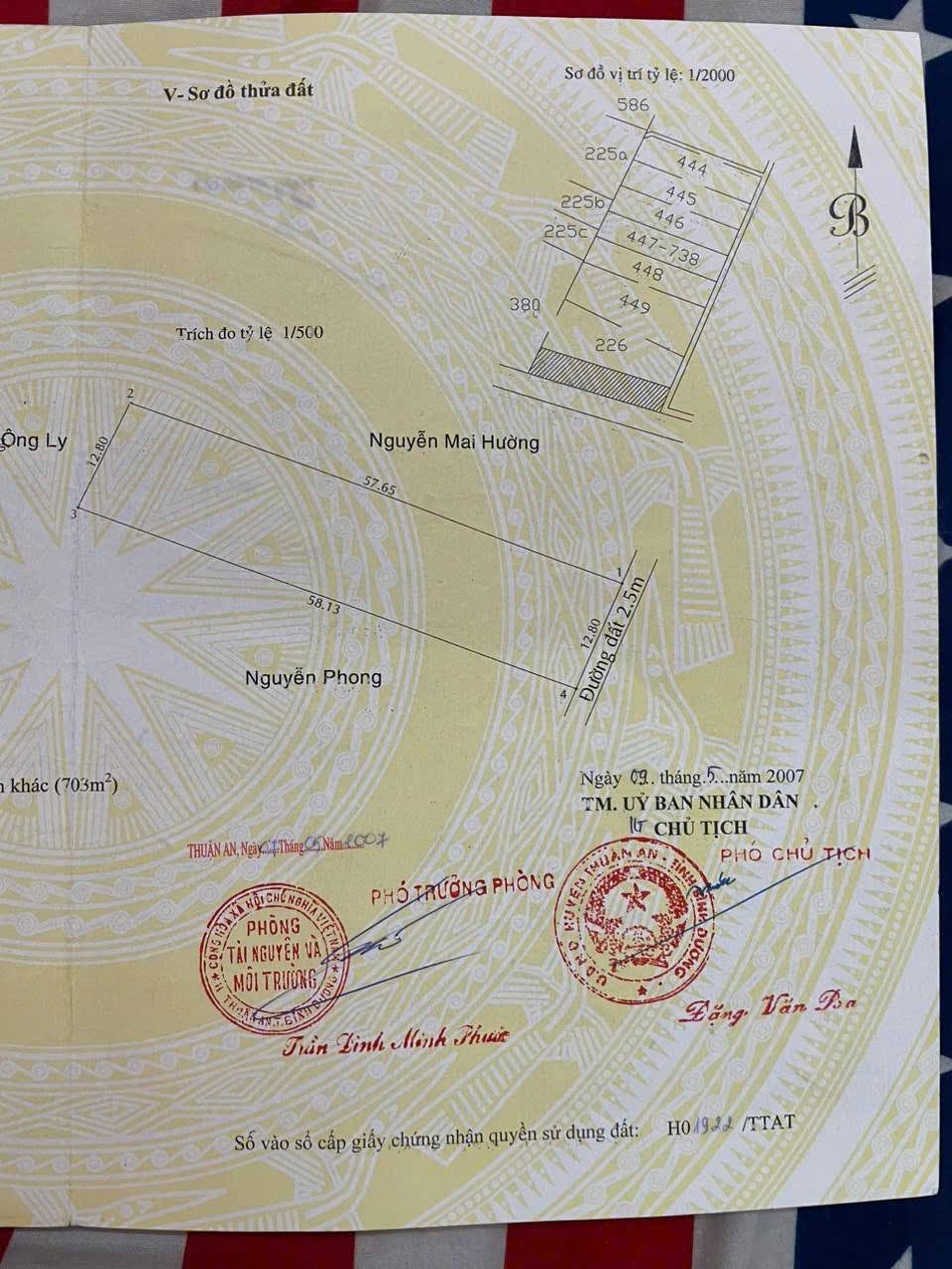 Đất vườn An Thạnh gần sông, đường ô tô tải, giá tốt