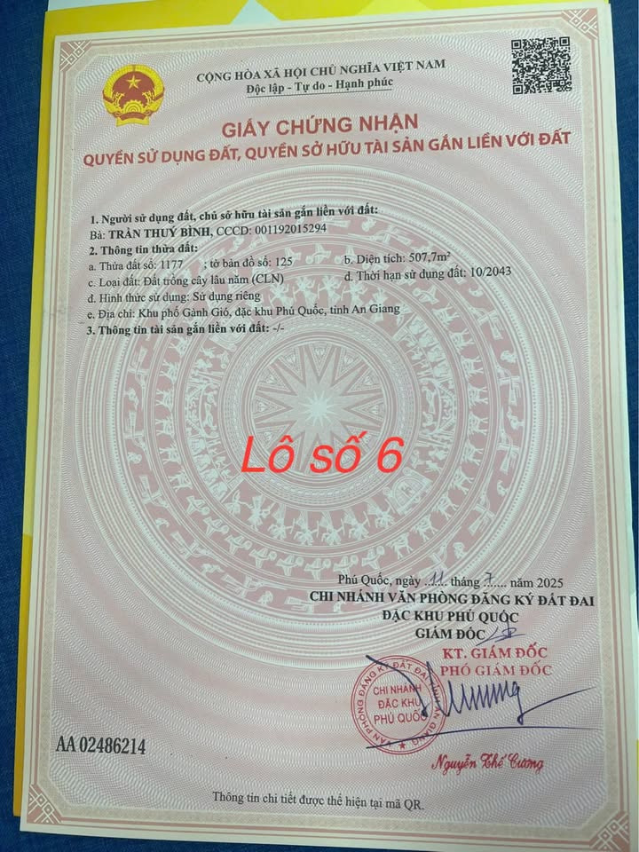 Đất Phú Quốc 500m2 an cư lập nghiệp, giá hời