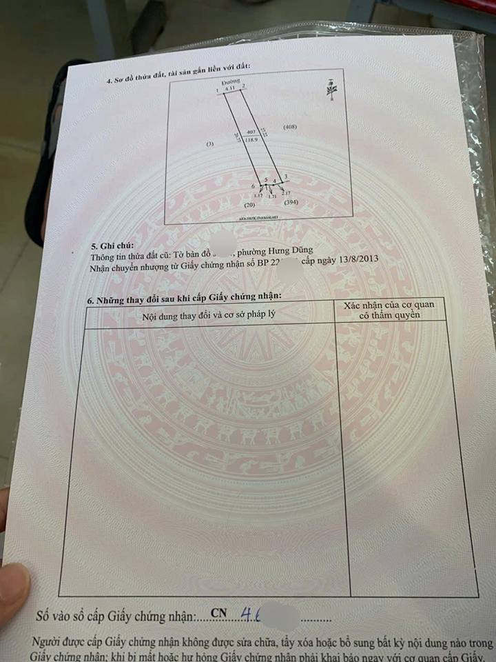 Đất Hưng Dũng, Vinh 119m2, hướng Tây Bắc, đường ô tô tránh, giá tốt