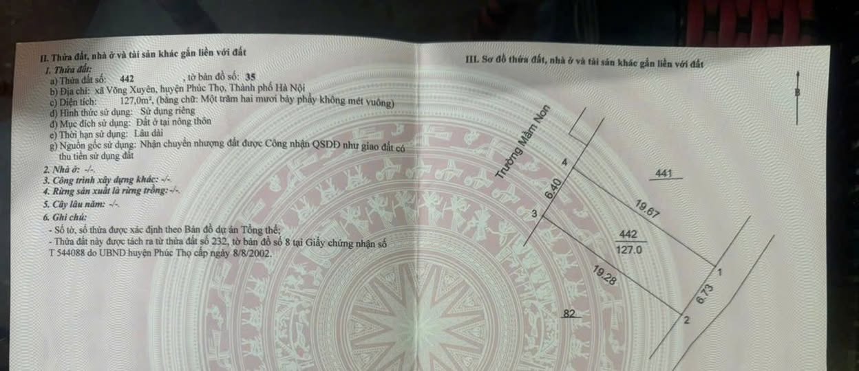 Bán đất vàng 127m2 full thổ cư tại Phúc Thọ, Hà Nội - Cơ hội đầu tư sinh lời
