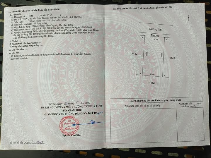 Bán lô đất đẹp giá rẻ 102m2 tại tổ dân phố 4, Cẩm Xuyên, Hà Tĩnh