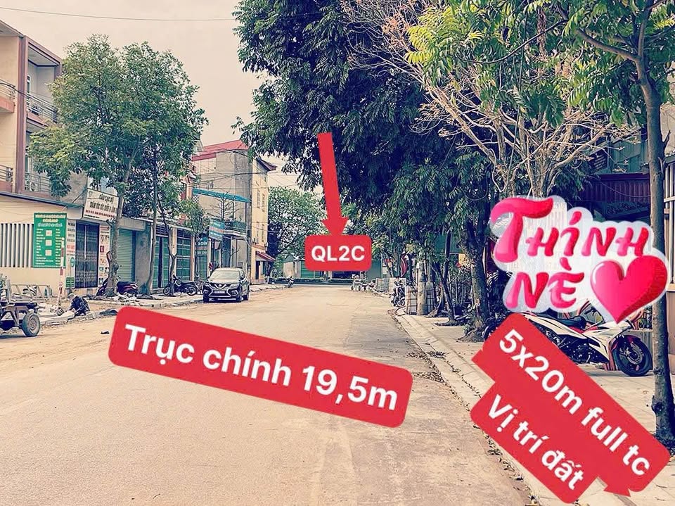 Bán đất vàng trục chính Mạc Đĩnh Chi, Vĩnh Yên 100m2, mặt tiền 5m, đường 19.5m có vỉa hè, giá 3.7 tỷ