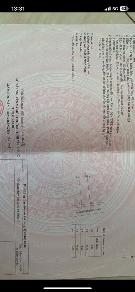 Bán 100m2 đất trục chính Ngọc Thanh, Vĩnh Phúc, đường Hoàng Hoa Thám