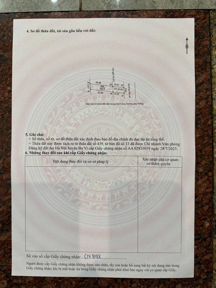 Bán đất 100m² trục chính Cẩm Lĩnh, Ba Vì