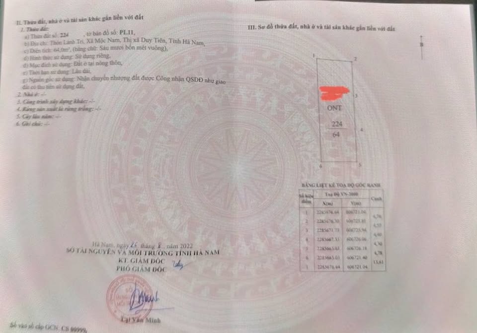 Đất Lảnh Trì, Duy Tiên, 64m2, ngõ ô tô, chỉ 700 triệu, tiềm năng sinh lời cực đỉnh