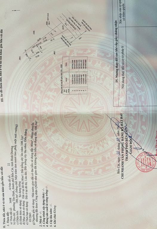 Bán gấp đất 188m² Tân Định, Bến Cát - Giá hời, vị trí đắc địa