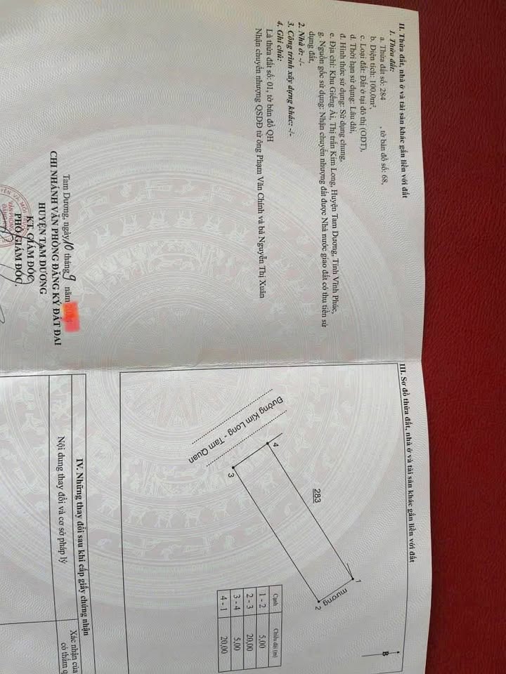 Bán đất nền Khu Giếng Ải, Tam Dương, Vĩnh Phúc, 100m2, giá hơn 2 tỷ