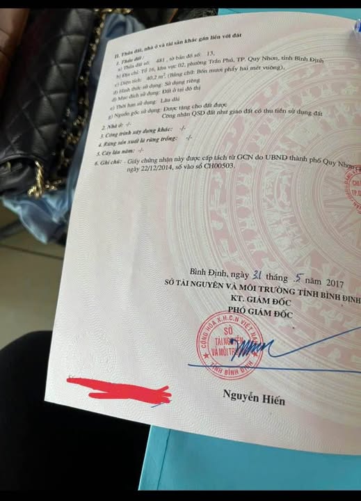 Bán lô đất 40m² trung tâm Quy Nhơn, có thêm đất sử dụng