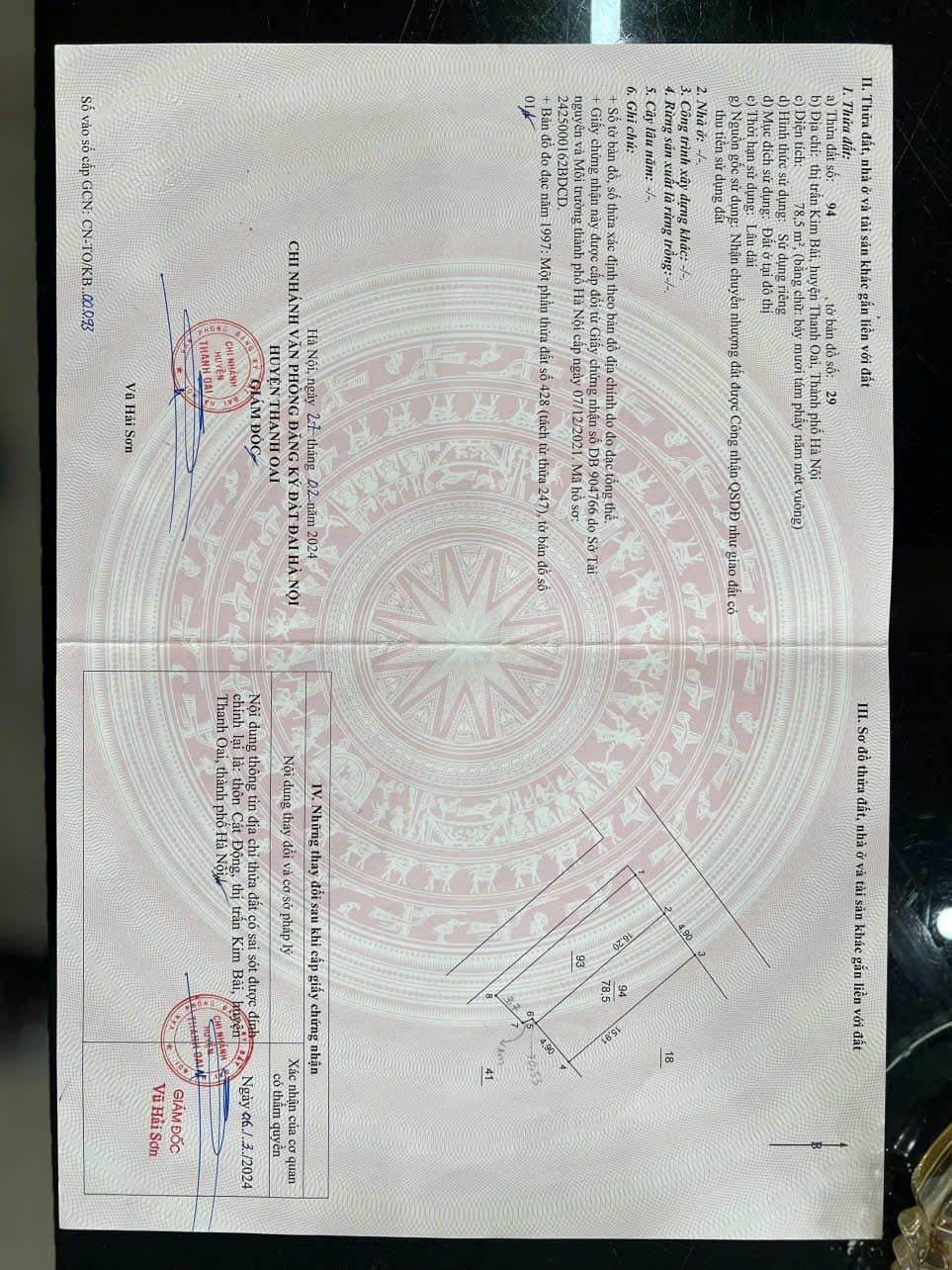 Cơ hội vàng sở hữu ngay lô đất vuông vắn tại thôn Cát Động, xã Thanh Oai, Hà Nội