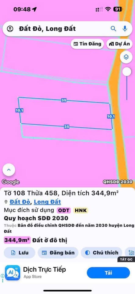 Đất vàng mặt tiền Trần Quang Diệu, Đất Đỏ, Bà Rịa - Vũng Tàu