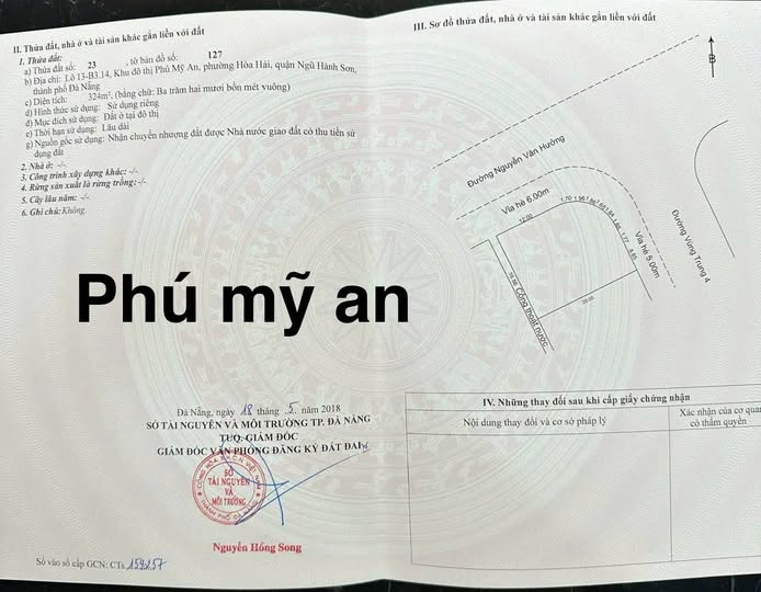 Đất vàng Phú Mỹ An lô góc 2 mặt tiền, diện tích khủng 324m2, hướng Đông Bắc