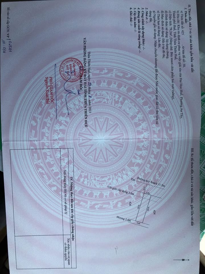 Bán đất 79.2m² Khu quy hoạch Đại Học Huế, Thừa Thiên Huế - Vị trí trung tâm, sổ hồng