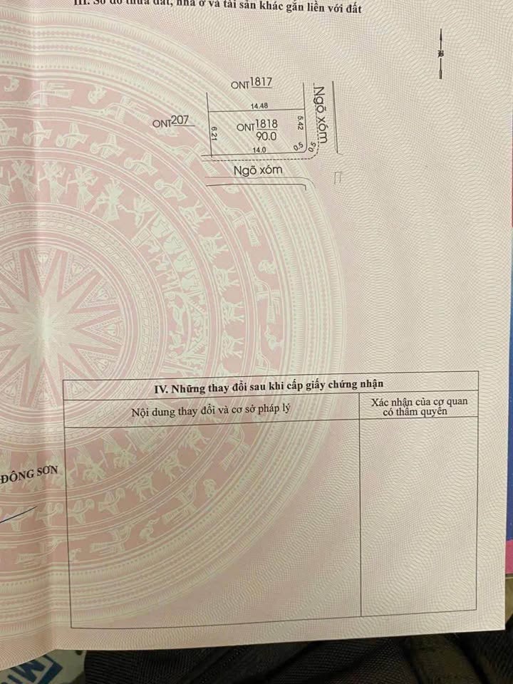 Đất thổ cư Đông Thịnh, vị trí đầu ve, ngõ ô tô thông thoáng