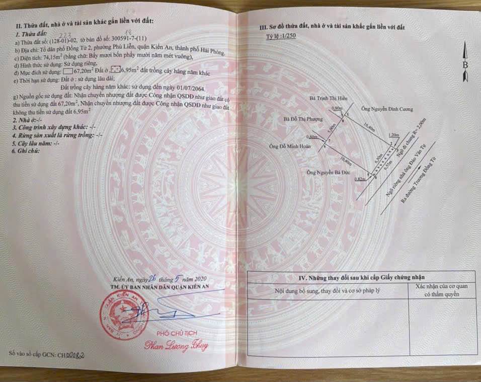 Bán đất 67m2 mặt tiền 6.5m gần chợ Đồng Tải, Phù Liễn, Kiến An, Hải Phòng