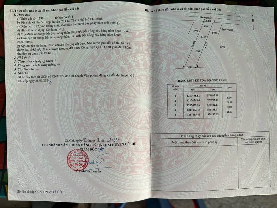 Cần bán gấp lô đất thổ cư tại xã Tân An Hội, Củ Chi, Thành phố Hồ Chí Minh