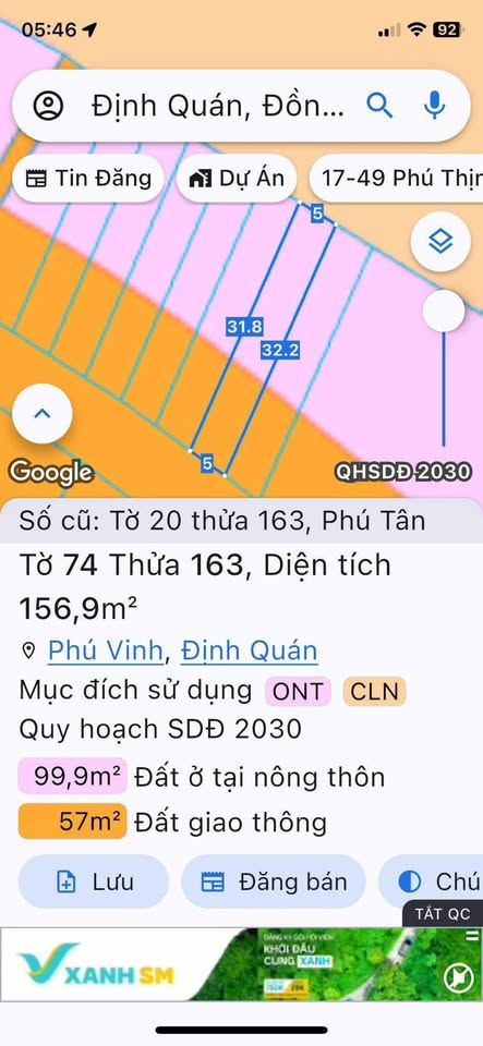 Đất xịn Đồng Nai, ngang 5m, sát chợ Phú Tân, giá iu thương 870 triệu