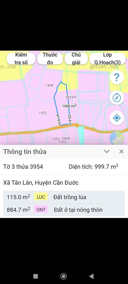 Bán đất Tân Lân, Cần Đước, sổ sạch, giá hời, mua ngay kẻo lỡ