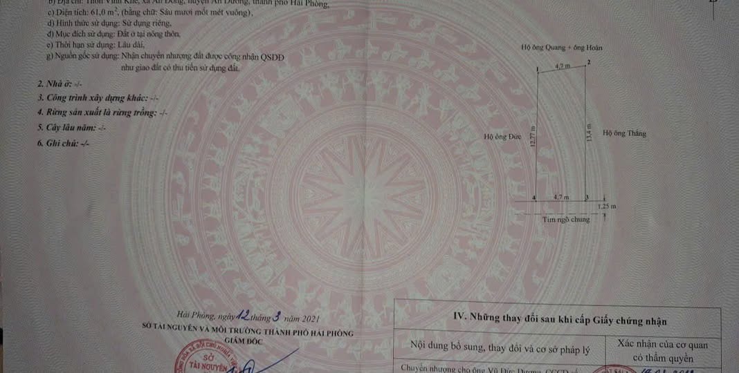 Chính chủ gửi bán lô đất Vĩnh Khê, An Đồng, An Dương, Hải Phòng