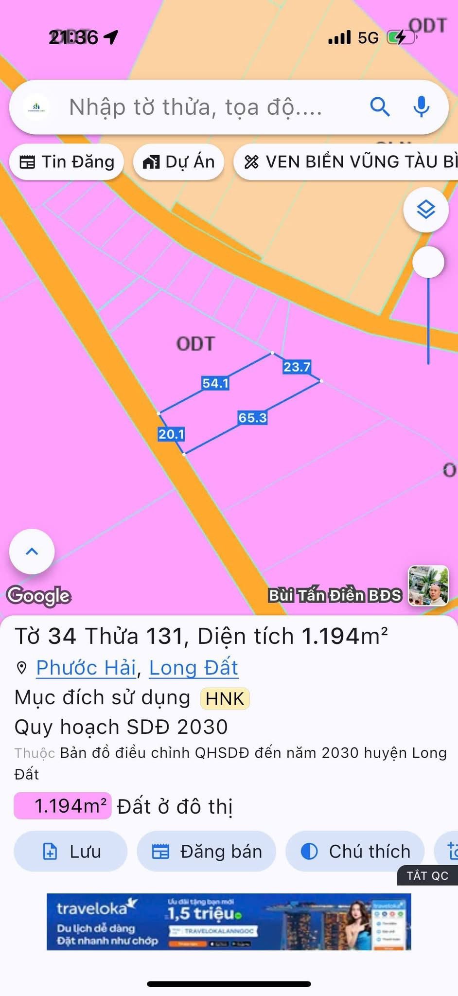 Đất Phước Hải, 1193m2 sát biển, giá 6 tỷ, dân cư đông đúc - Cơ hội đầu tư không thể bỏ lỡ