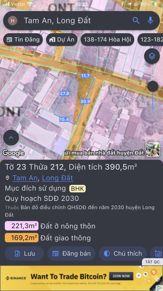 Đất 2 mặt tiền, nở hậu 15m, chủ kẹt tiền cần bán gấp, giá hời