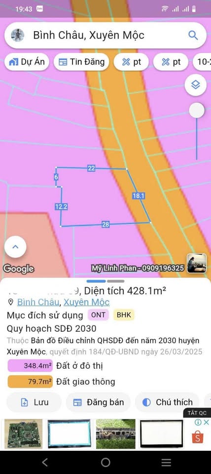 Đất mặt tiền đường nhựa siêu đẹp tại Bình Châu, Bà Rịa - Vũng Tàu