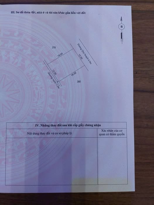 Đất Phú Dương, Huế: 216m², ngang 12m, hướng Đông Bắc, đường 6m ô tô tránh