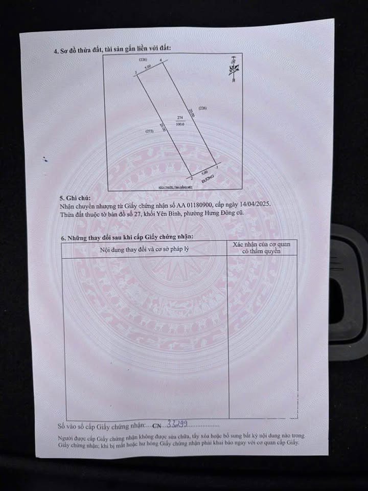 Bán đất trung tâm thành phố Vinh, 100m² sổ đỏ, hướng Đông Nam, giá 2,9 tỷ