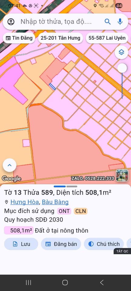 Mảnh đất vuông vắn, vị trí đắc địa tại Hưng Hòa, Bình Dương