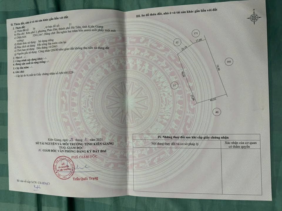 Mảnh đất vàng Mũi Nai 3759m2 lúa, mặt tiền 31m hướng biển