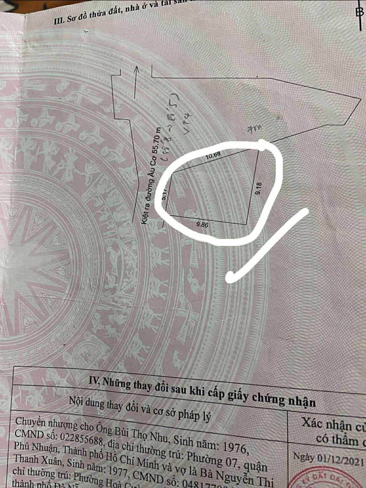 Cơ hội sở hữu ngay lô đất kiệt ô tô cực hiếm tại đường Âu Cơ, Quận Liên Chiểu, Đà Nẵng